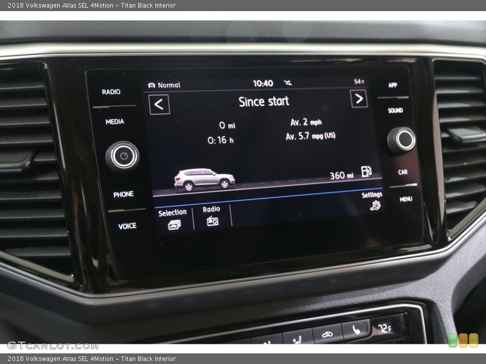 Titan Black Interior Controls for the 2018 Volkswagen Atlas SEL 4Motion #139861613