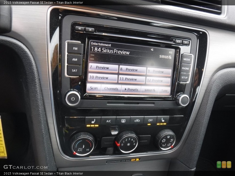 Titan Black Interior Controls for the 2015 Volkswagen Passat SE Sedan #139861784