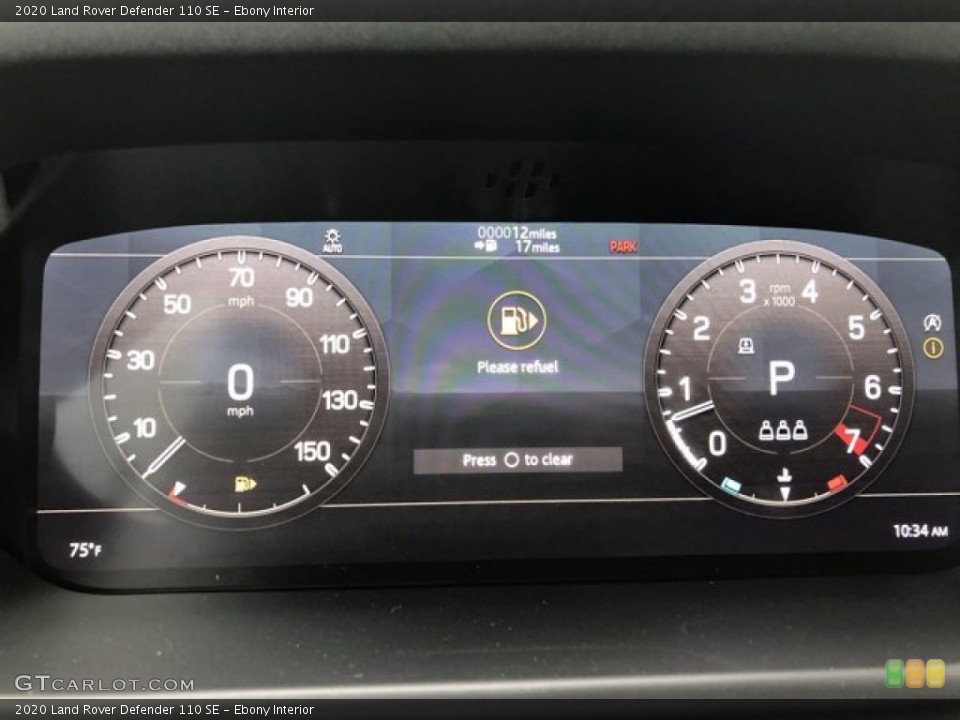 Ebony Interior Gauges for the 2020 Land Rover Defender 110 SE #139862597