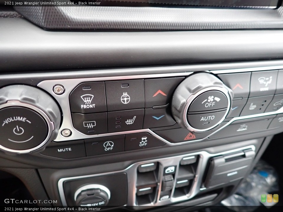Black Interior Controls for the 2021 Jeep Wrangler Unlimited Sport 4x4 #139863782