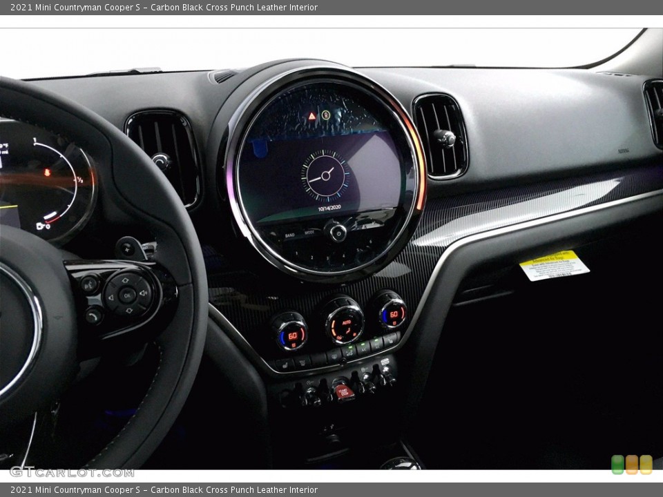 Carbon Black Cross Punch Leather Interior Controls for the 2021 Mini Countryman Cooper S #139865107