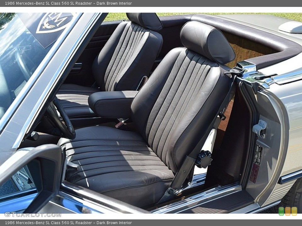 Dark Brown Interior Front Seat for the 1986 Mercedes-Benz SL Class 560 SL Roadster #139865608