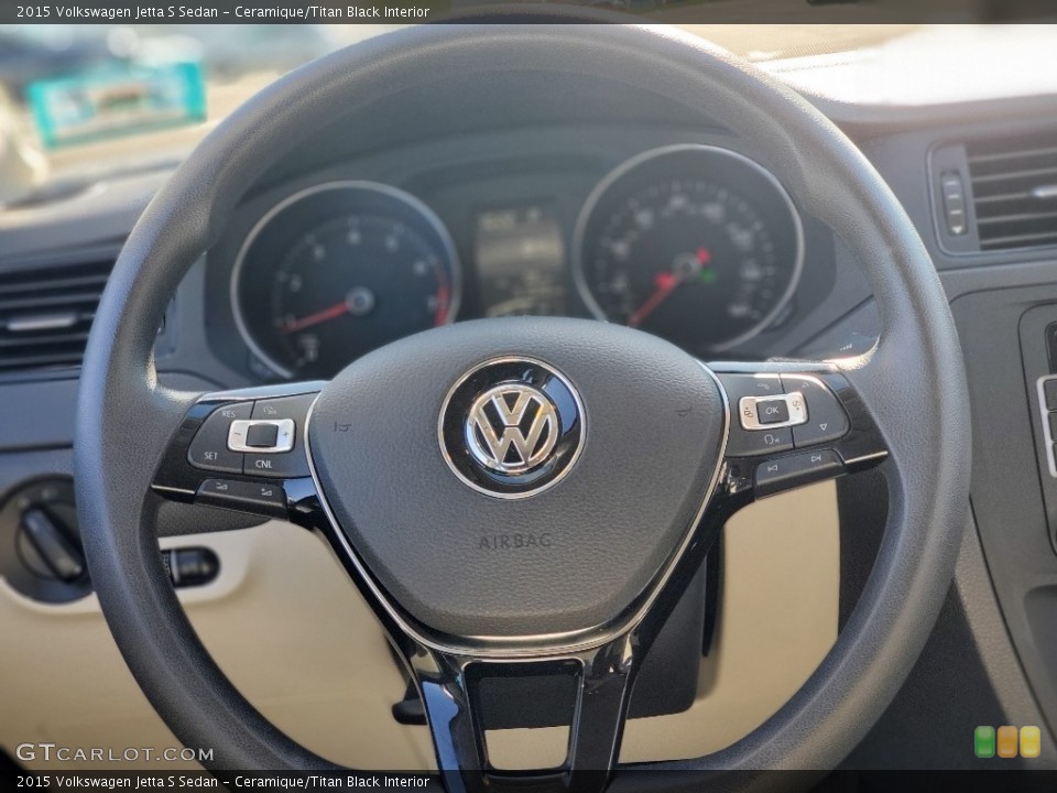 Ceramique/Titan Black Interior Steering Wheel for the 2015 Volkswagen Jetta S Sedan #139868239