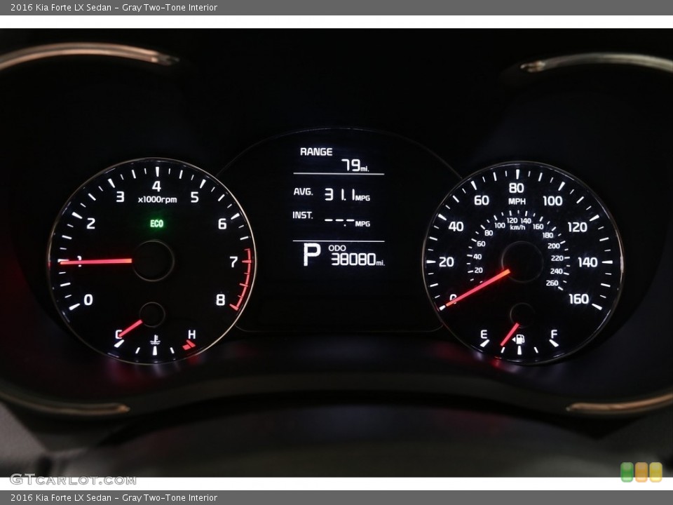 Gray Two-Tone Interior Gauges for the 2016 Kia Forte LX Sedan #139869559