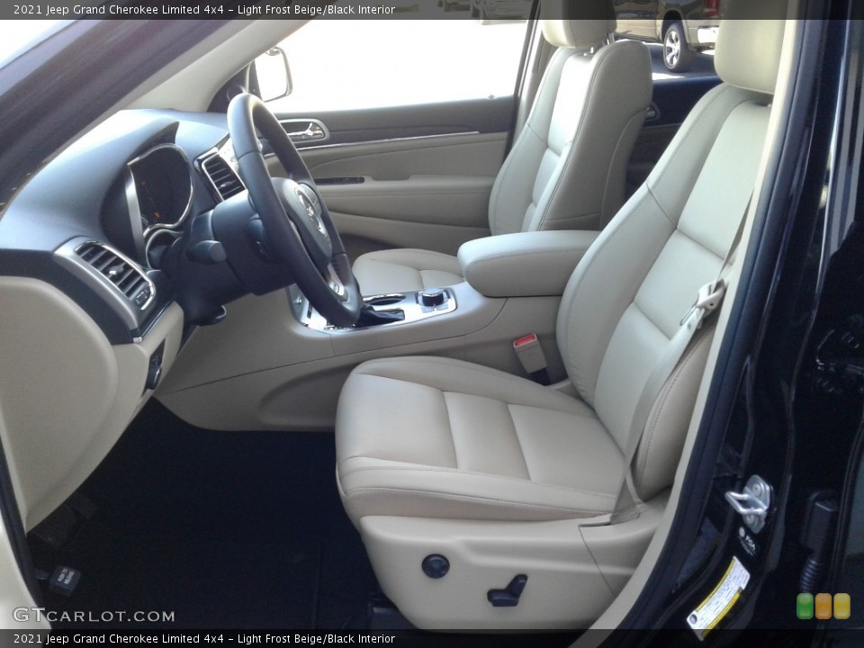 Light Frost Beige/Black Interior Front Seat for the 2021 Jeep Grand Cherokee Limited 4x4 #139874374