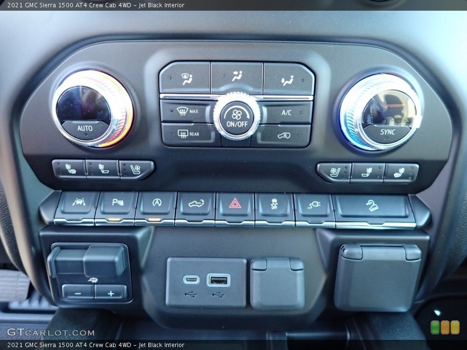 Jet Black Interior Controls for the 2021 GMC Sierra 1500 AT4 Crew Cab 4WD #139879782