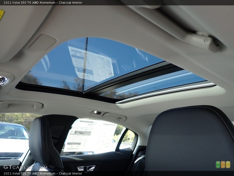 Charcoal Interior Sunroof for the 2021 Volvo S60 T6 AWD Momentum #139881624