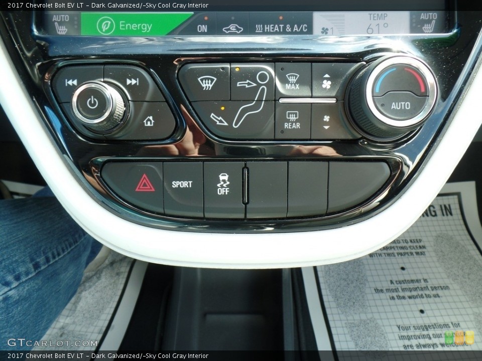 Dark Galvanized/­Sky Cool Gray Interior Controls for the 2017 Chevrolet Bolt EV LT #139883782