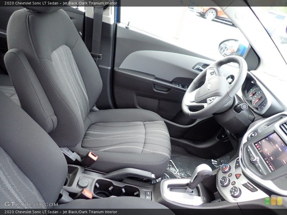 Jet Black/Dark Titanium Interior Front Seat for the 2020 Chevrolet Sonic LT Sedan #139892061