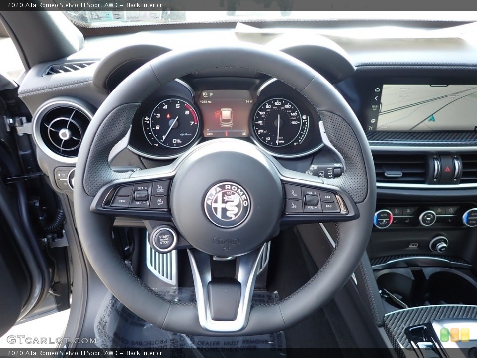 Black Interior Steering Wheel for the 2020 Alfa Romeo Stelvio TI Sport AWD #139895319