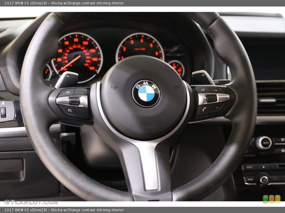 Mocha w/Orange contrast stitching Interior Steering Wheel for the 2017 BMW X3 xDrive28i #139902911