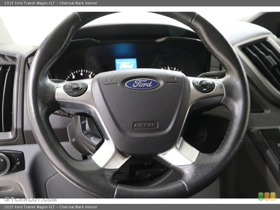 Charcoal Black Interior Steering Wheel for the 2015 Ford Transit Wagon XLT #139904270