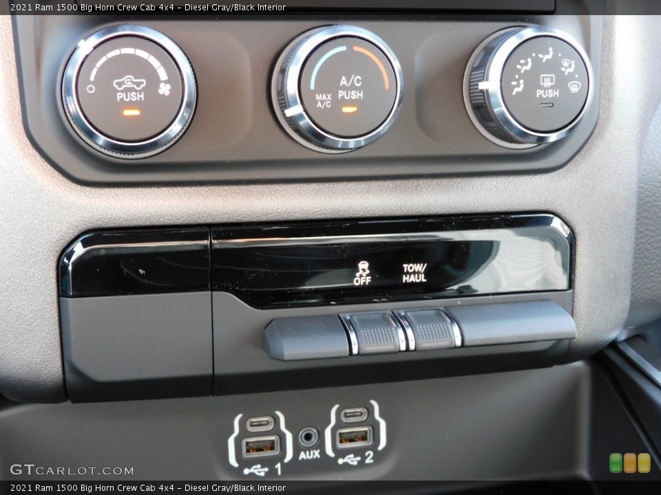 Diesel Gray/Black Interior Controls for the 2021 Ram 1500 Big Horn Crew Cab 4x4 #139906580