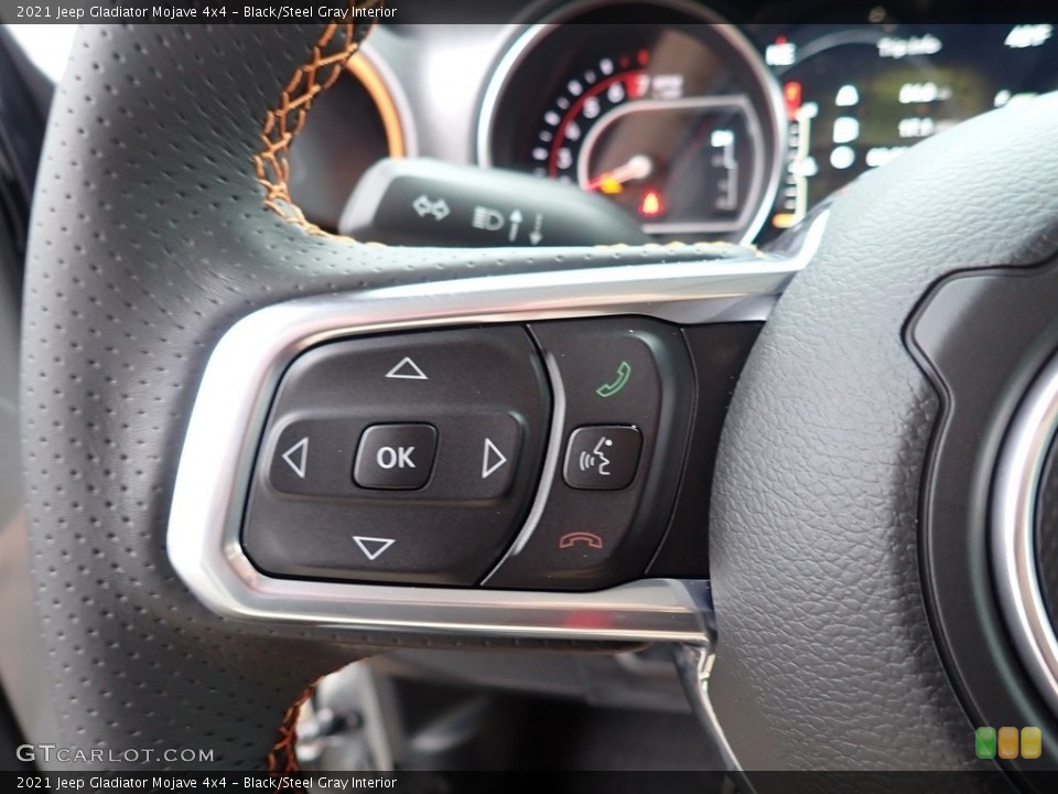Black/Steel Gray Interior Steering Wheel for the 2021 Jeep Gladiator Mojave 4x4 #139908362