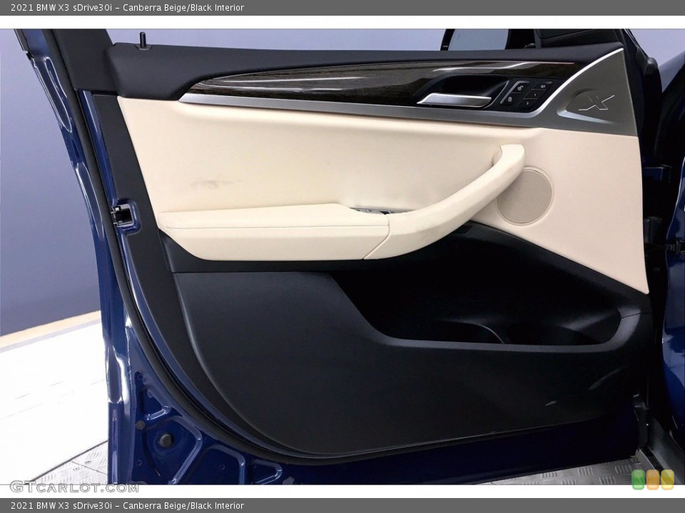 Canberra Beige/Black Interior Door Panel for the 2021 BMW X3 sDrive30i #139913609
