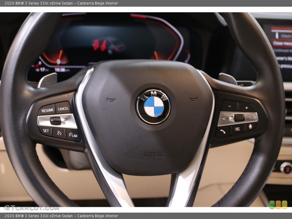 Canberra Beige Interior Steering Wheel for the 2020 BMW 3 Series 330i xDrive Sedan #139915240