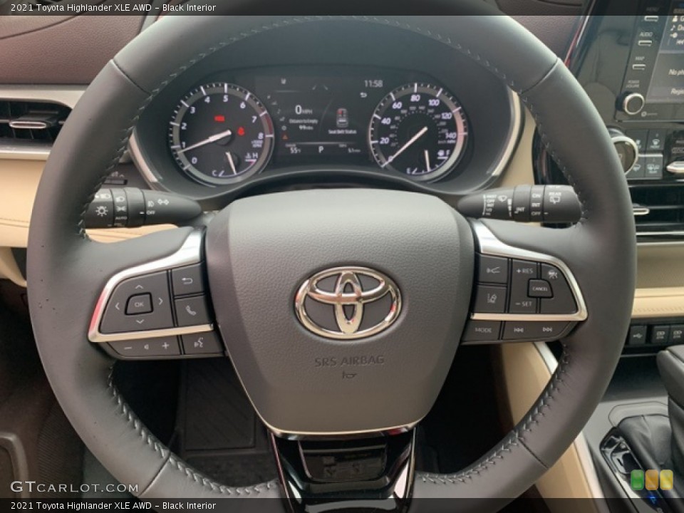 Black Interior Steering Wheel for the 2021 Toyota Highlander XLE AWD #139919757