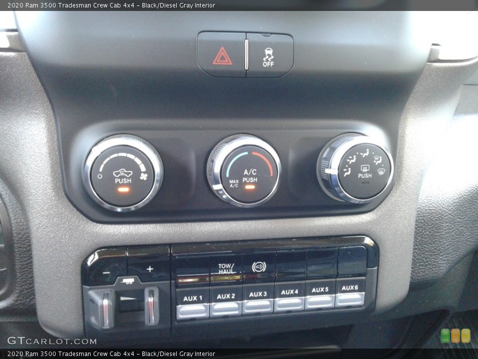Black/Diesel Gray Interior Controls for the 2020 Ram 3500 Tradesman Crew Cab 4x4 #139923168