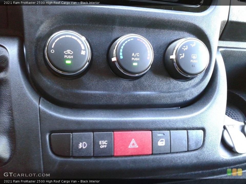 Black Interior Controls for the 2021 Ram ProMaster 2500 High Roof Cargo Van #139923687