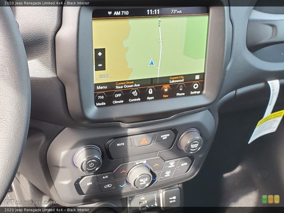 Black Interior Navigation for the 2020 Jeep Renegade Limited 4x4 #139924300