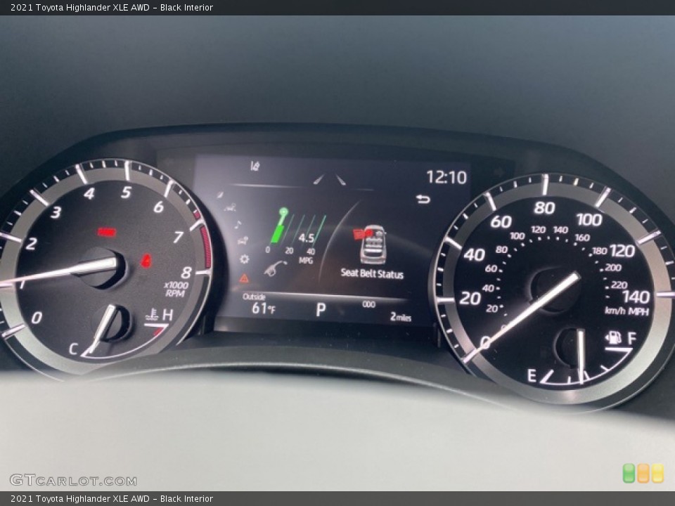 Black Interior Gauges for the 2021 Toyota Highlander XLE AWD #139928783