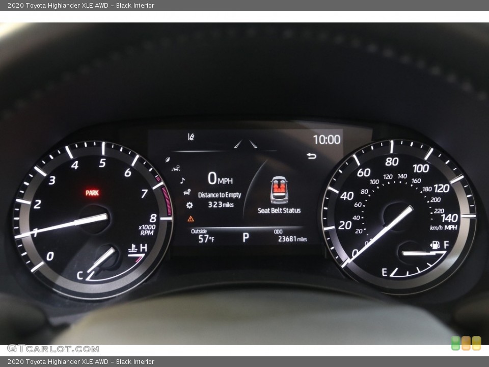 Black Interior Gauges for the 2020 Toyota Highlander XLE AWD #139932298