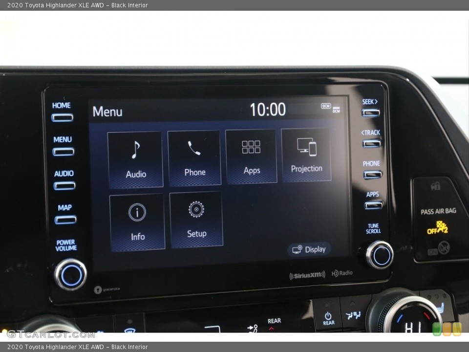Black Interior Controls for the 2020 Toyota Highlander XLE AWD #139932364