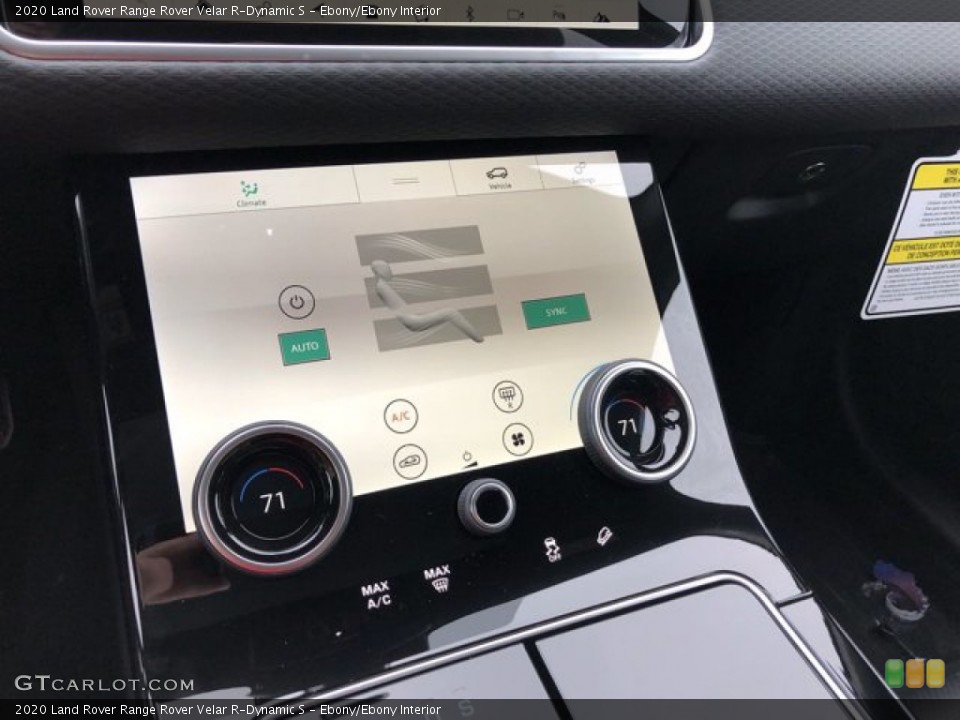 Ebony/Ebony Interior Controls for the 2020 Land Rover Range Rover Velar R-Dynamic S #139933207