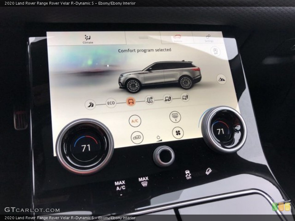 Ebony/Ebony Interior Controls for the 2020 Land Rover Range Rover Velar R-Dynamic S #139933261