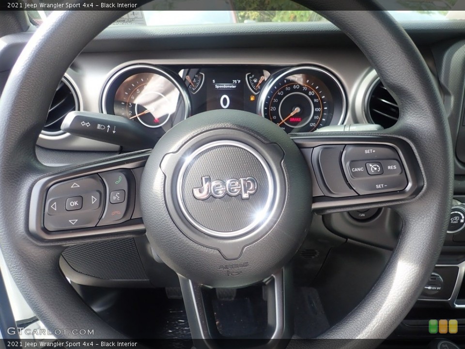 Black Interior Steering Wheel for the 2021 Jeep Wrangler Sport 4x4 #139938114