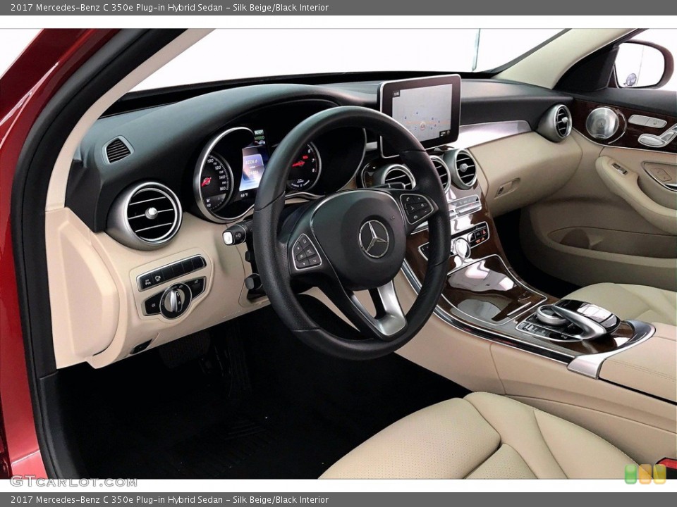 Silk Beige/Black Interior Prime Interior for the 2017 Mercedes-Benz C 350e Plug-in Hybrid Sedan #139943895