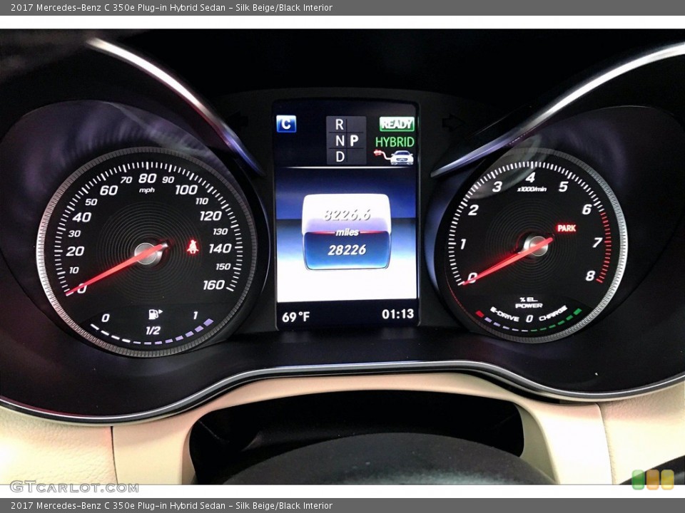 Silk Beige/Black Interior Gauges for the 2017 Mercedes-Benz C 350e Plug-in Hybrid Sedan #139944147