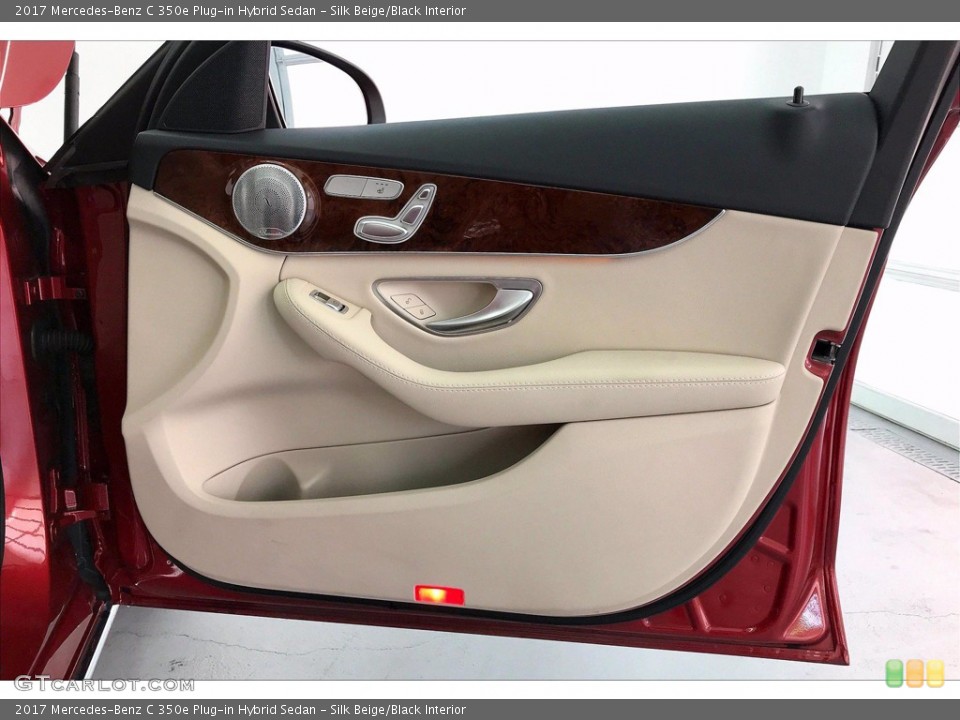 Silk Beige/Black Interior Door Panel for the 2017 Mercedes-Benz C 350e Plug-in Hybrid Sedan #139944252