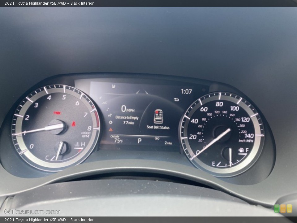 Black Interior Gauges for the 2021 Toyota Highlander XSE AWD #139946283