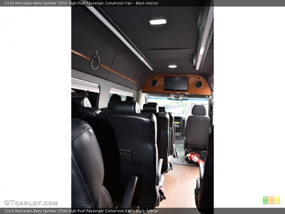 Black Interior Rear Seat for the 2016 Mercedes-Benz Sprinter 3500 High Roof Passenger Conversion Van #139947396