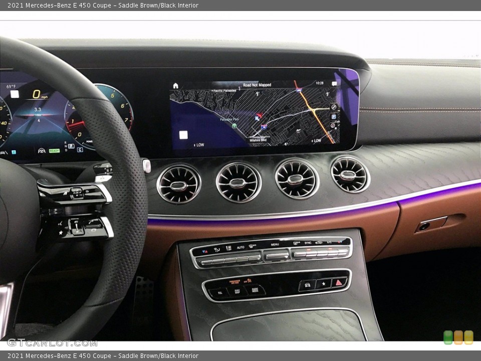 Saddle Brown/Black Interior Navigation for the 2021 Mercedes-Benz E 450 Coupe #139948995