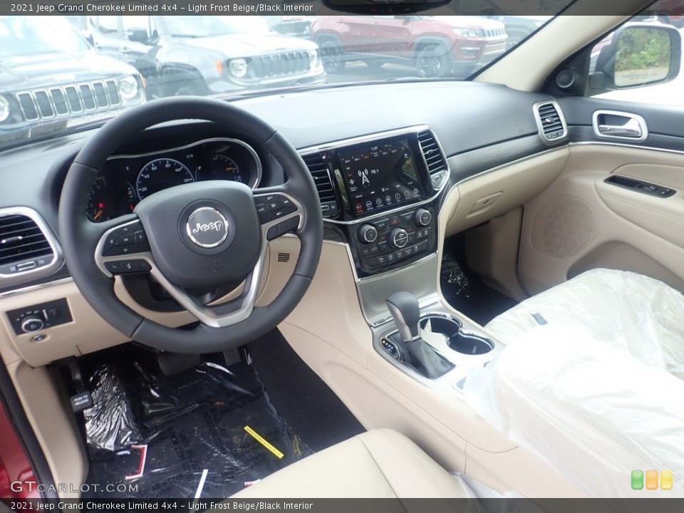Light Frost Beige/Black Interior Front Seat for the 2021 Jeep Grand Cherokee Limited 4x4 #139953122