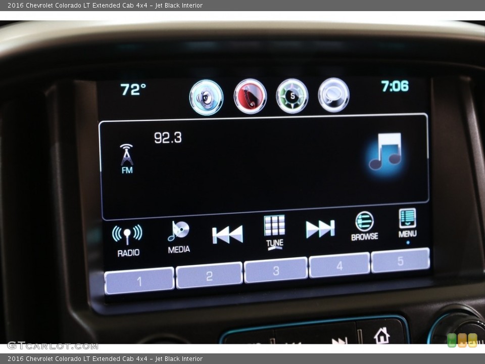 Jet Black Interior Controls for the 2016 Chevrolet Colorado LT Extended Cab 4x4 #139953246