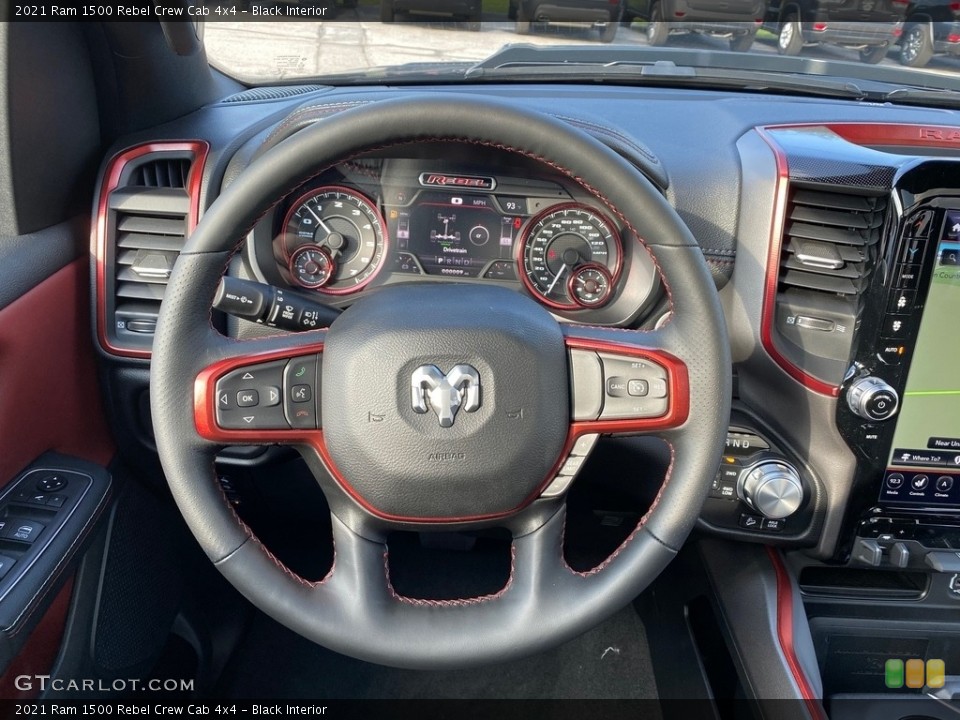 Black Interior Steering Wheel for the 2021 Ram 1500 Rebel Crew Cab 4x4 #139955749