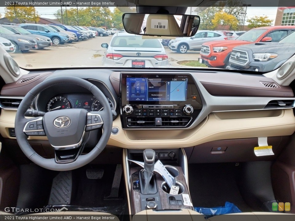 Harvest Beige Interior Dashboard for the 2021 Toyota Highlander Limited AWD #139958536
