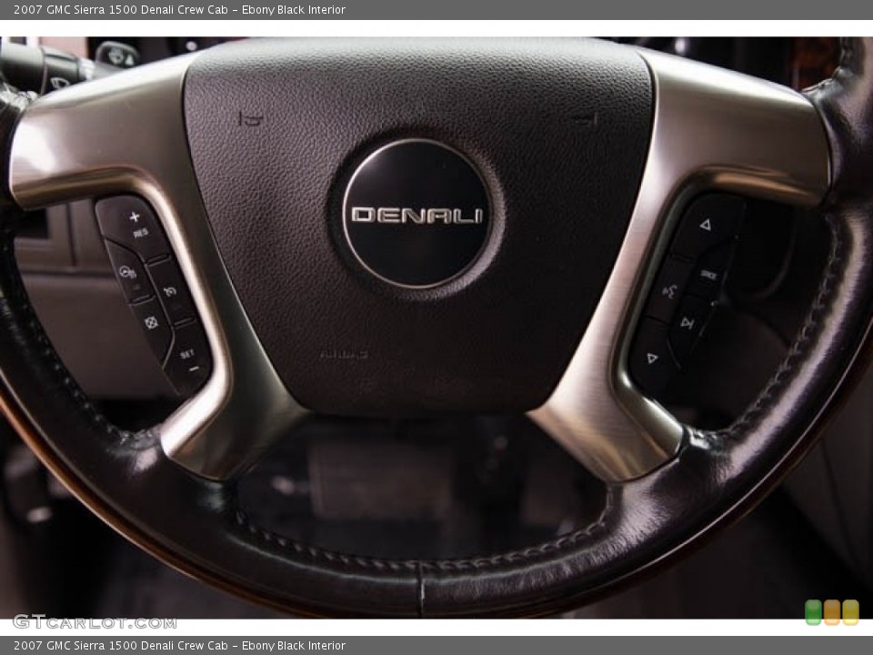 Ebony Black Interior Steering Wheel for the 2007 GMC Sierra 1500 Denali Crew Cab #139958827