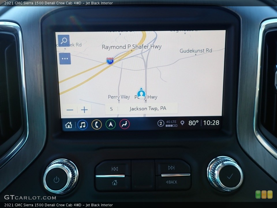 Jet Black Interior Navigation for the 2021 GMC Sierra 1500 Denali Crew Cab 4WD #139959334