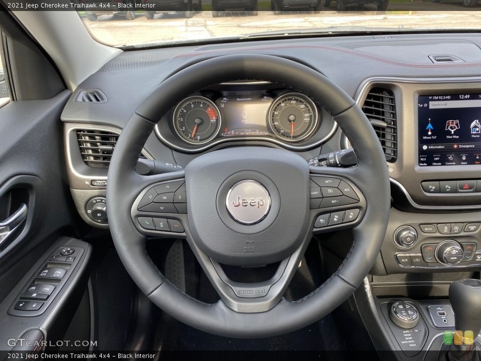 Black Interior Steering Wheel for the 2021 Jeep Cherokee Traihawk 4x4 #139959355