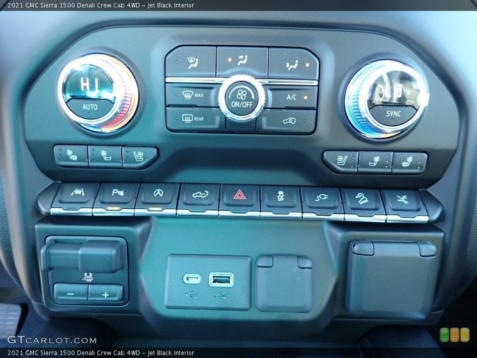 Jet Black Interior Controls for the 2021 GMC Sierra 1500 Denali Crew Cab 4WD #139959385