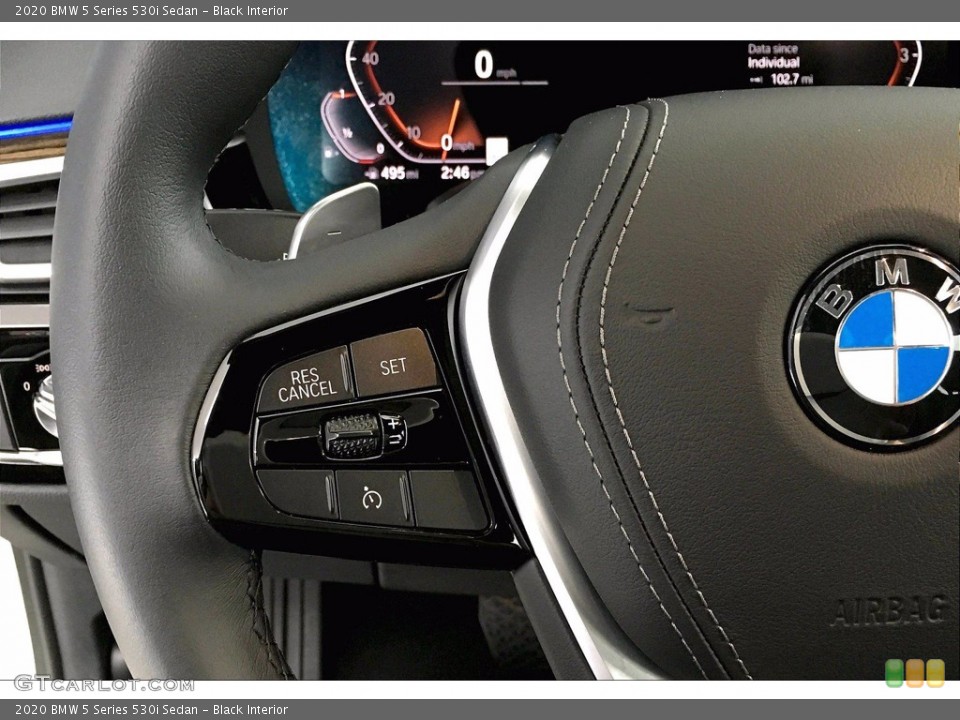Black Interior Steering Wheel for the 2020 BMW 5 Series 530i Sedan #139959619