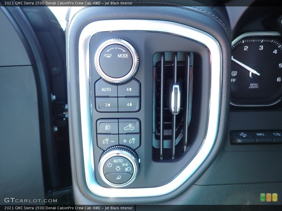 Jet Black Interior Controls for the 2021 GMC Sierra 1500 Denali CabonPro Crew Cab 4WD #139959806