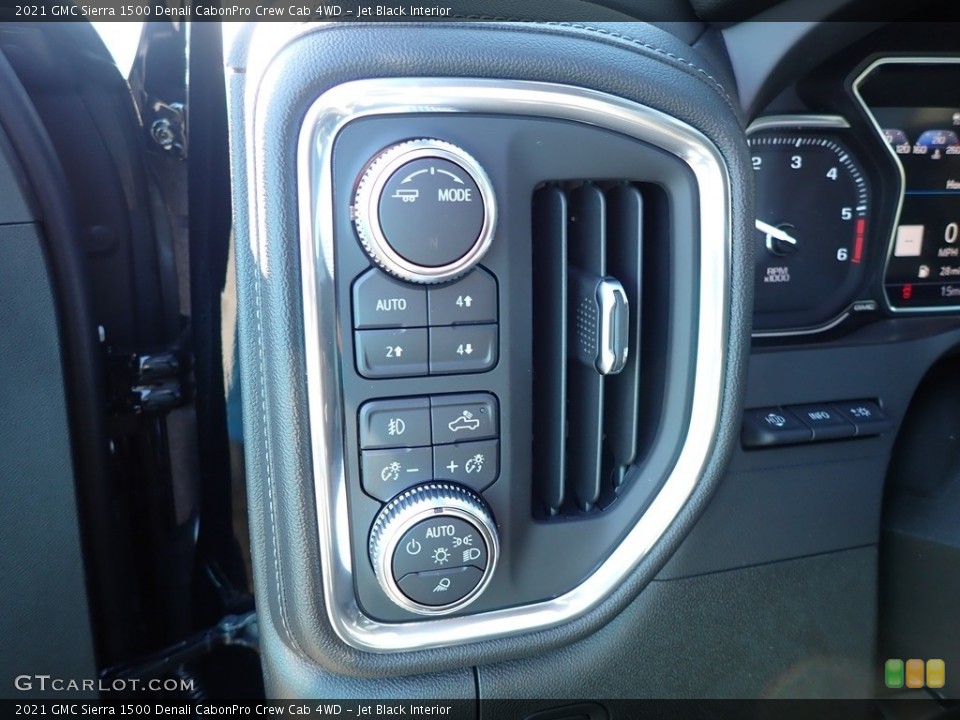 Jet Black Interior Controls for the 2021 GMC Sierra 1500 Denali CabonPro Crew Cab 4WD #139960231