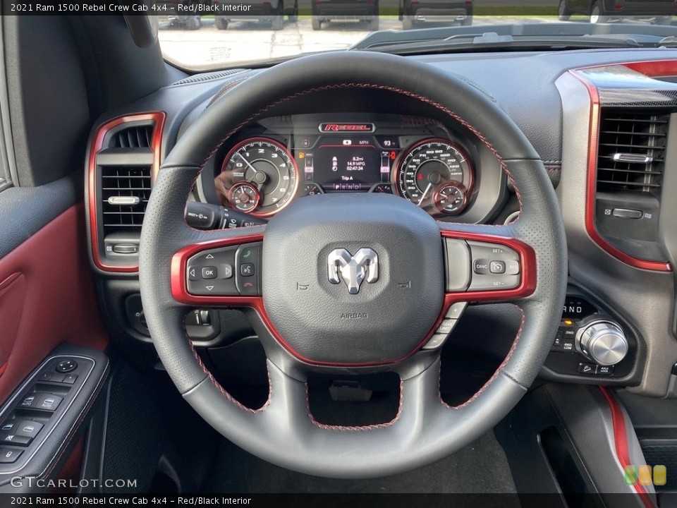 Red/Black Interior Steering Wheel for the 2021 Ram 1500 Rebel Crew Cab 4x4 #139961376