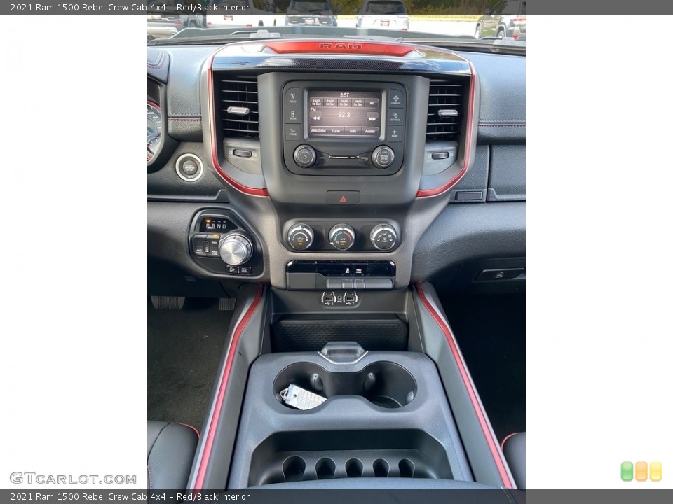 Red/Black Interior Controls for the 2021 Ram 1500 Rebel Crew Cab 4x4 #139961395