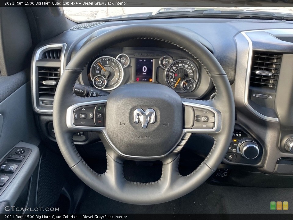 Diesel Gray/Black Interior Steering Wheel for the 2021 Ram 1500 Big Horn Quad Cab 4x4 #139961641